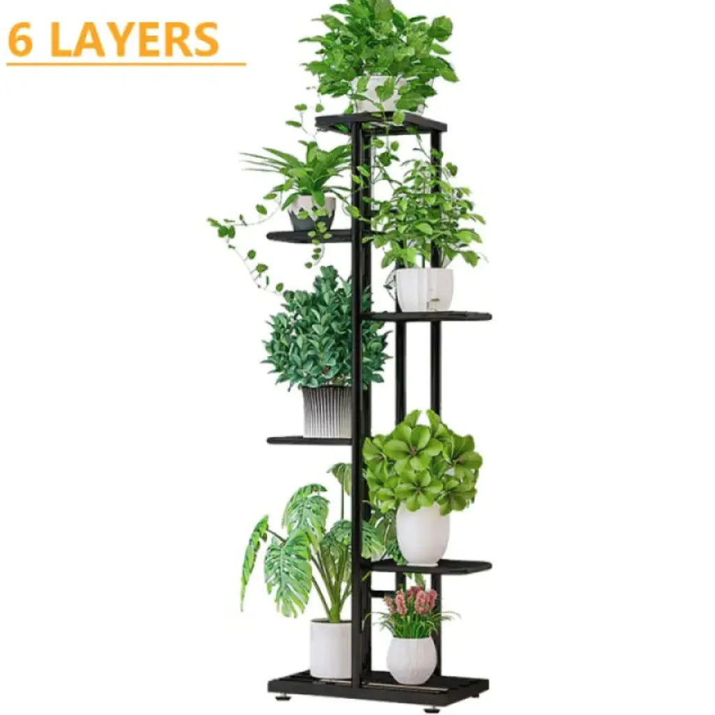 Multi-Layer Flower Pot Stand – Green Radish Storage Balcony Rack