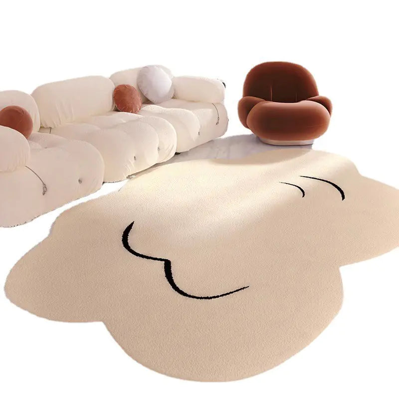 Minimalist Japanese Cream Cloud-Shaped Area Rug