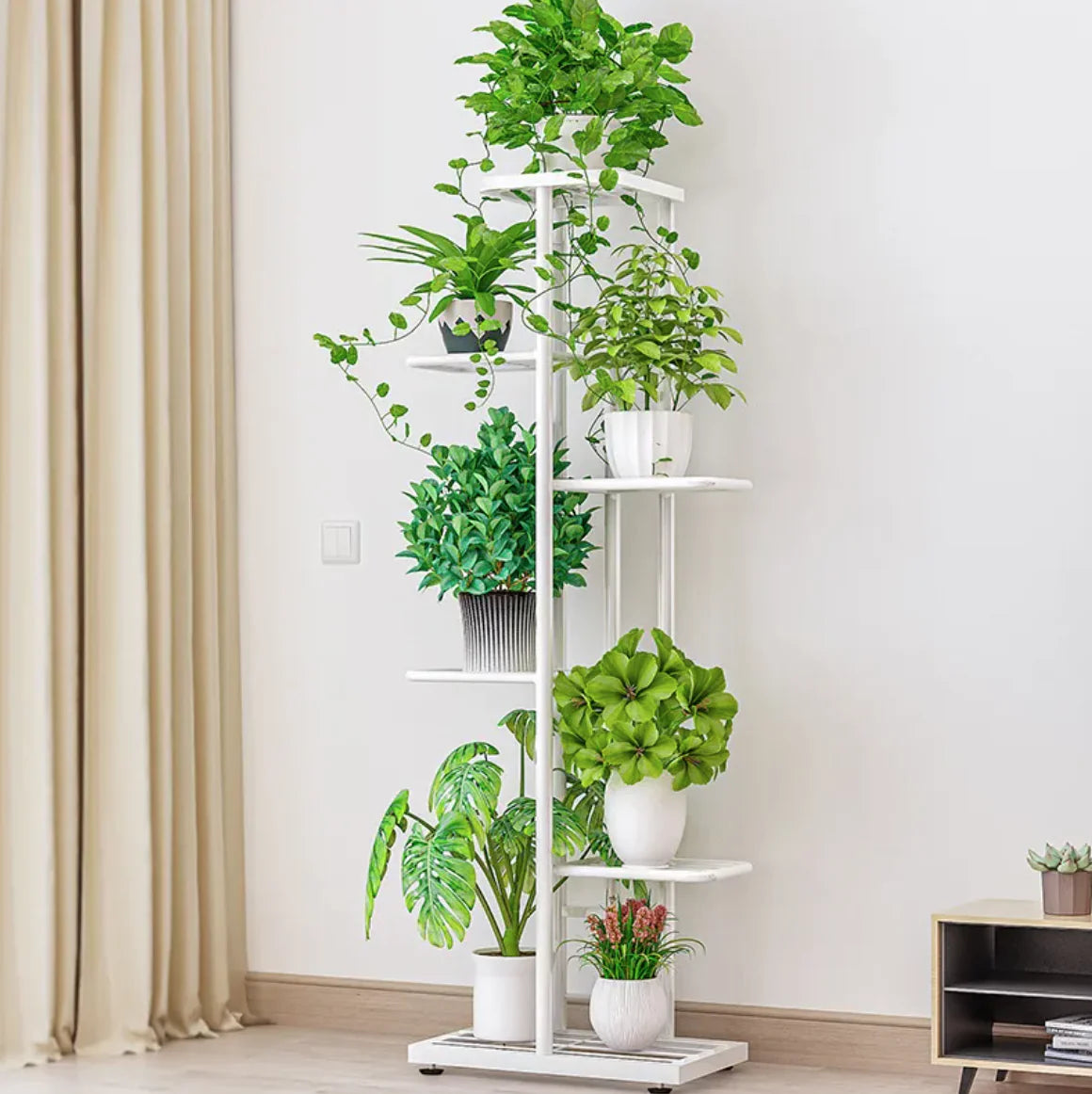 Multi-Layer Flower Pot Stand – Green Radish Storage Balcony Rack